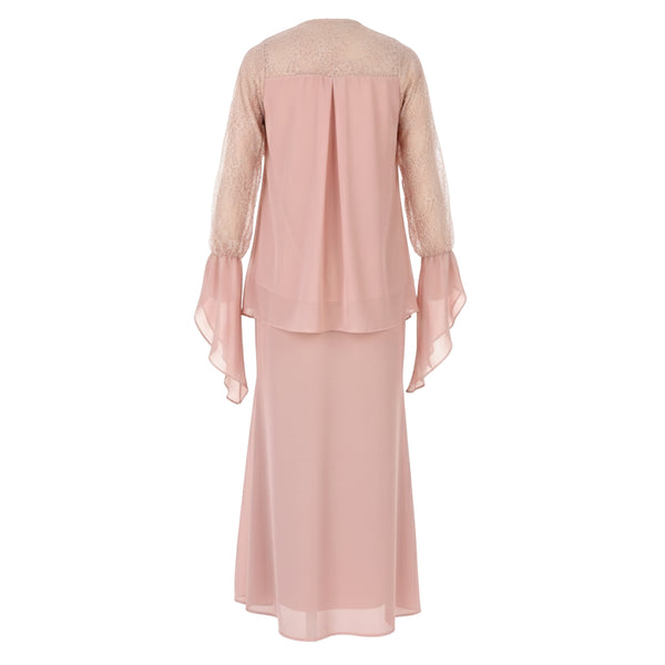 Deenara Mermaid Kurung Set - Pink