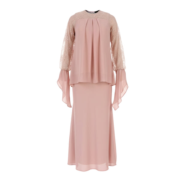 Deenara Mermaid Kurung Set - Pink