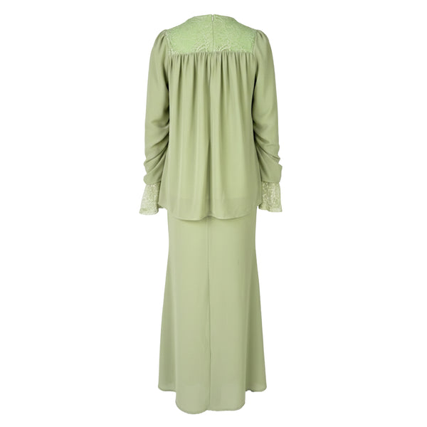 Angie Mermaid Kurung Set - Sage Green