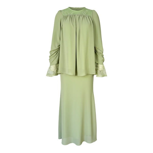 Angie Mermaid Kurung Set - Sage Green