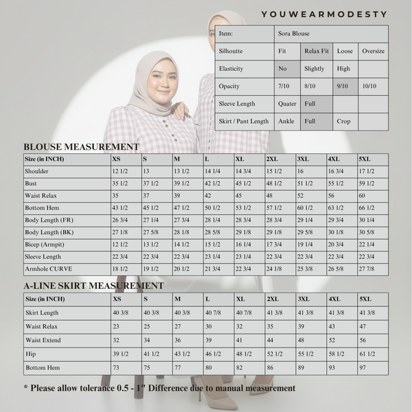 Sora Blouse & Skirt - Blue (Sell Separately)