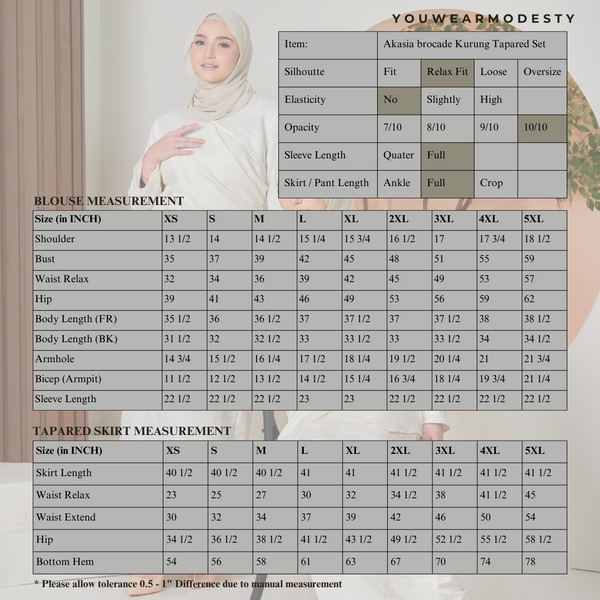 Akasia brocade Tapered Kurung Set