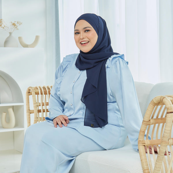 Amadi Ruffle Satin Kurung Set