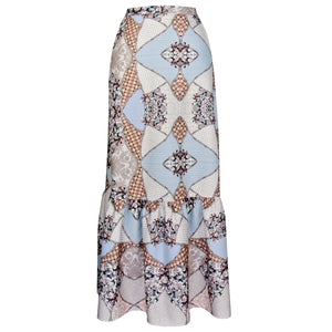 Shirred Skirt - Fuchsia Print