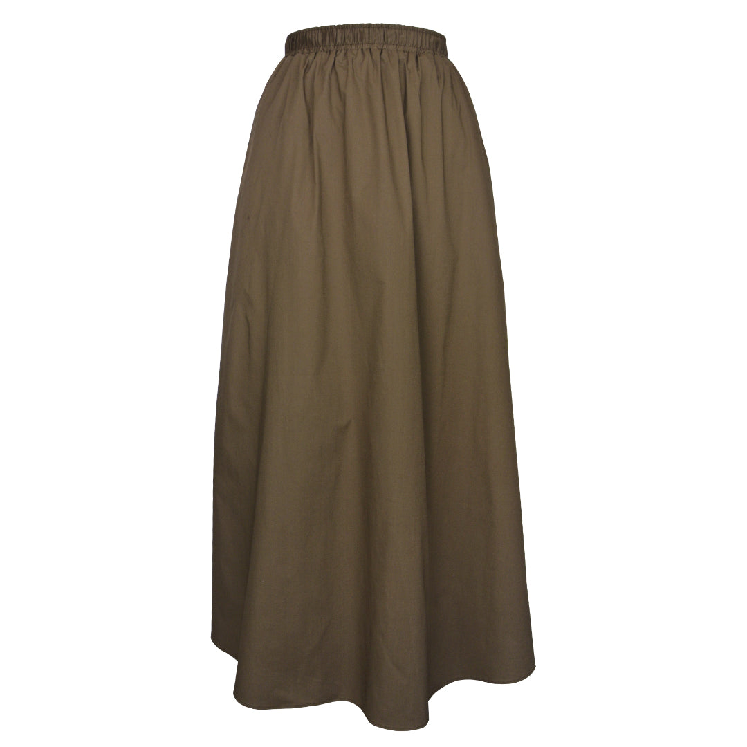 A-Line Cotton Skirt - Mocha
