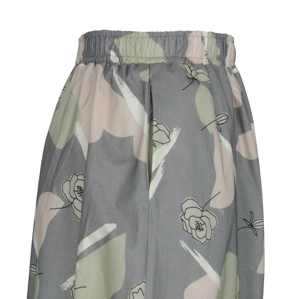 A-Line Cotton Skirt - Gray