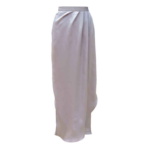 Primrose Nyonya Kebaya Set - White Jacquard With Grey Stone Skirt