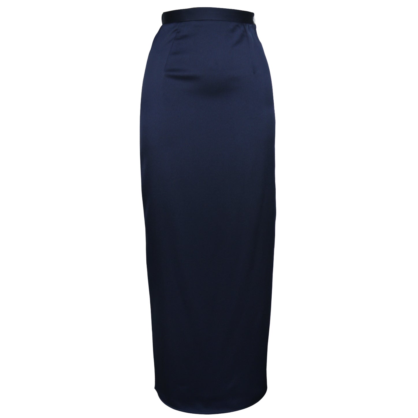 Tapered Satin Skirt - Navy Blue