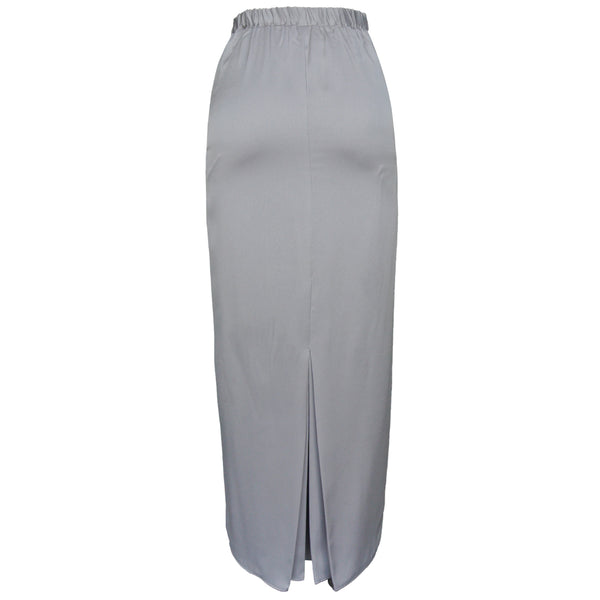 Tapered Skirt - Grey Satin