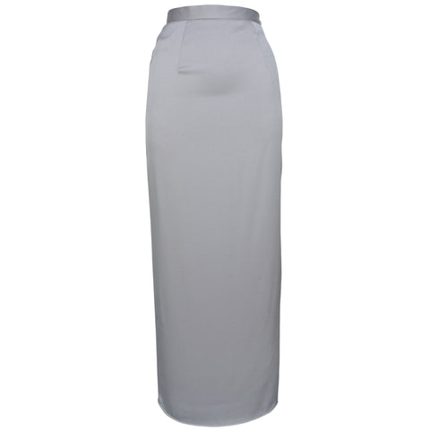 Tapered Skirt - Grey Satin