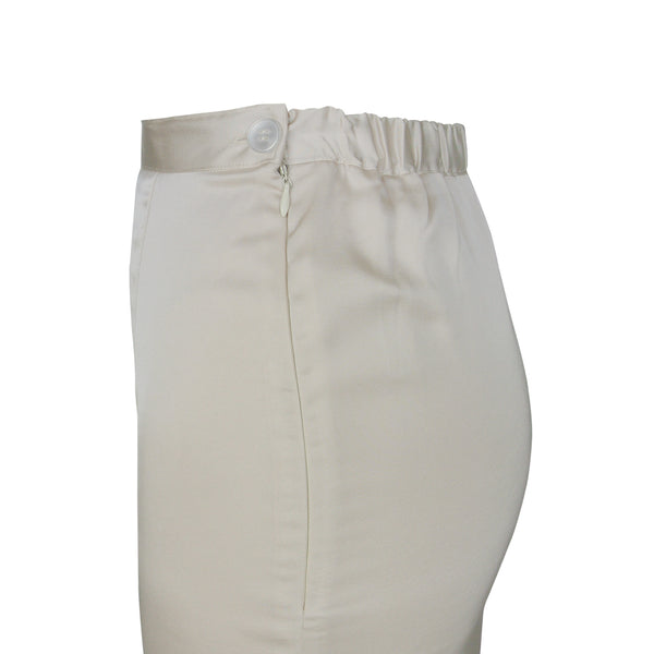 Tapered Satin Skirt - Cream