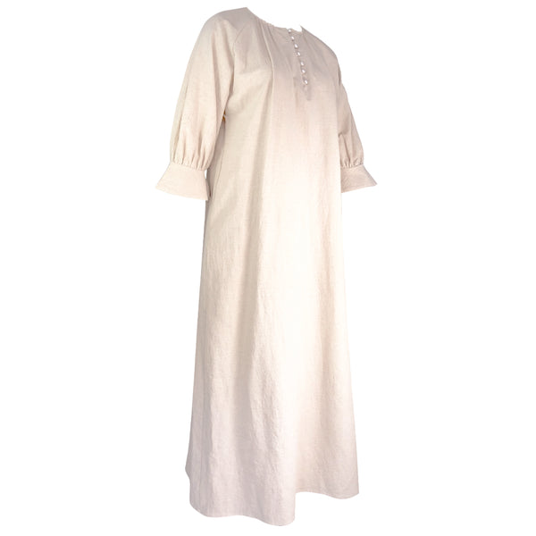 Nahyan Cotton Linen Dress - Beige