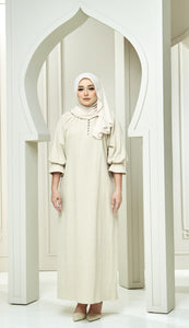 Nahyan Cotton Linen Dress - Beige