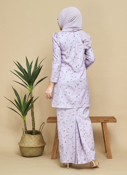 Calla Tapered Kurung Set – Lilac Floral