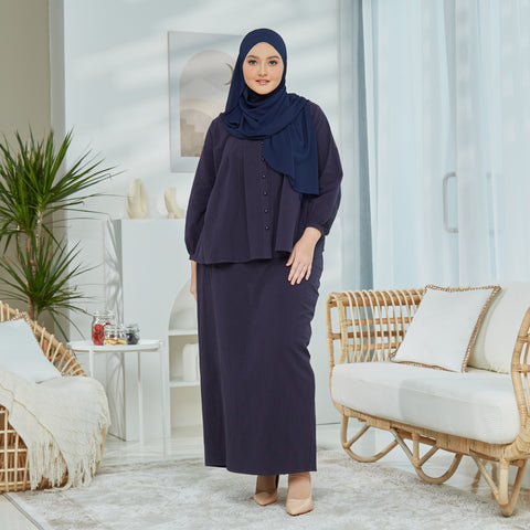 Hannah Kurung Set - Navy