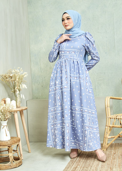 Rukhsar Maxi Dress - Pigeon Blue